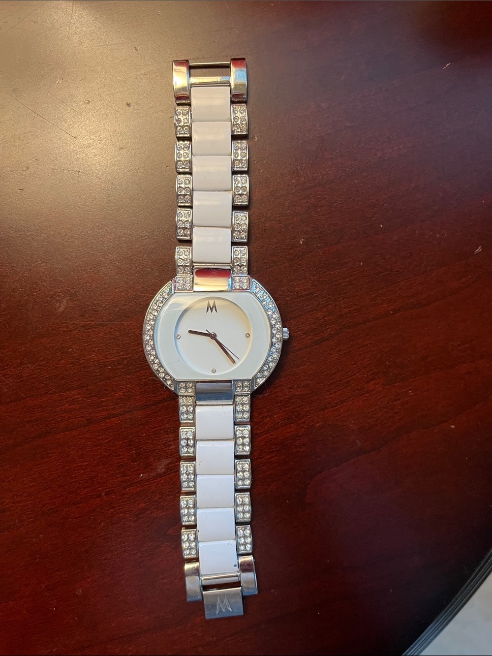 Marc Jacobs Women's Silver and White Crystal Bracelet Watch